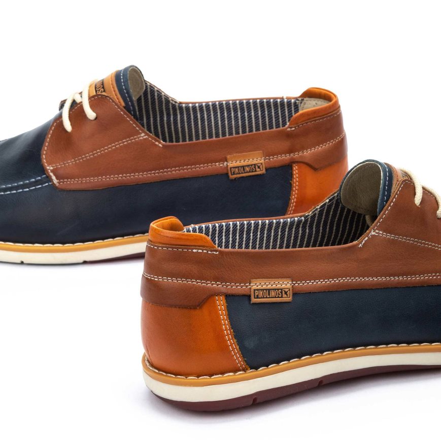 Men's Pikolinos JUCAR Boat Shoes Blue / Brown | NZ A082597